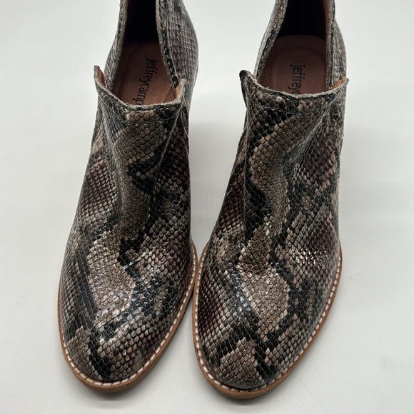 Jeffrey Campbell Python Snake Rosalee Pull On Block Heel Boot Ankle Bootie Shoe - Picture 14 of 16